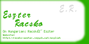 eszter racsko business card